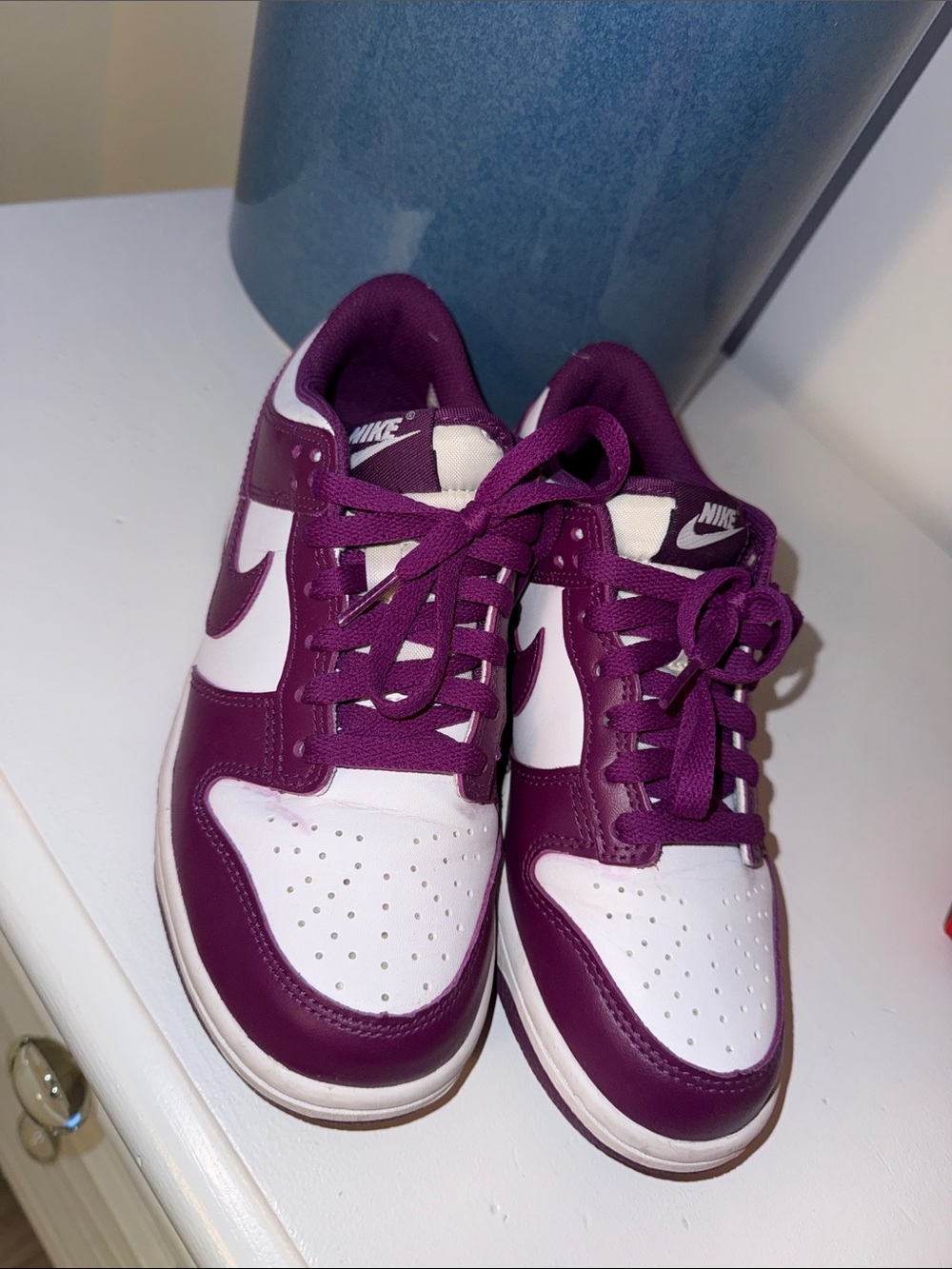 Nike Women's Low-Top Sneakers in Plum and White